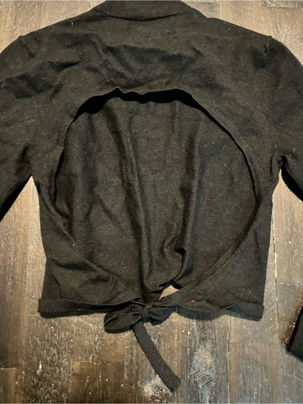 Sunday Best Black Open-Back Crop Top with Tie
